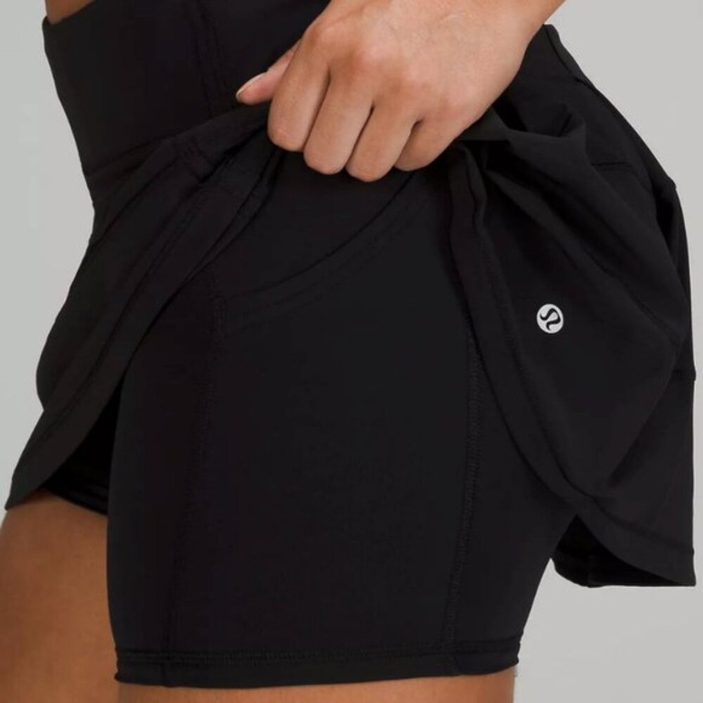 Lululemon Pace Rival Mid-Rise Skirt Long Size 12 in Black